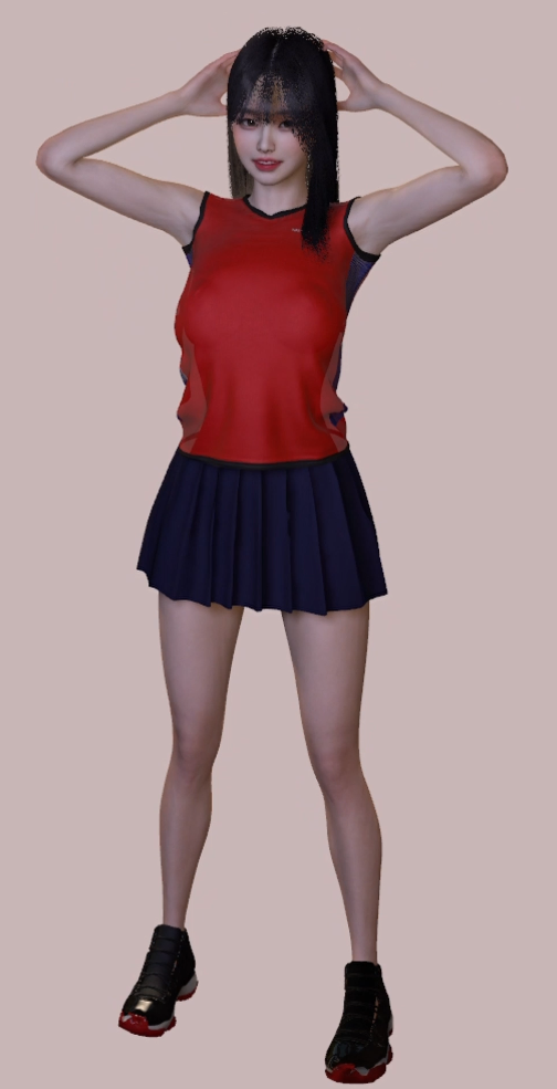 image of a squatting girl